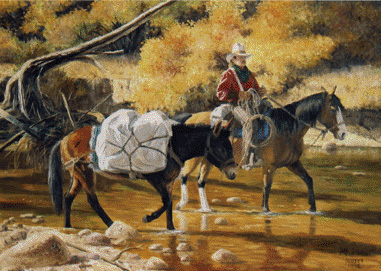 “September Ride,” Oil painting by Dan Deuter.
