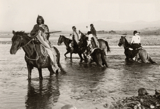Utes leaving Colorado for reservation n Utah, 1881