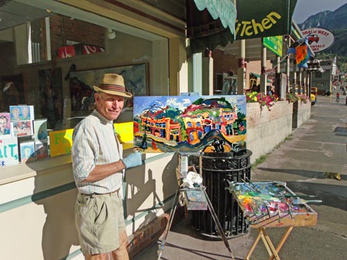Mark Mace painting in Ouray, Colorado